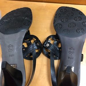 Tory Burch black low heel sandals. Never worn.